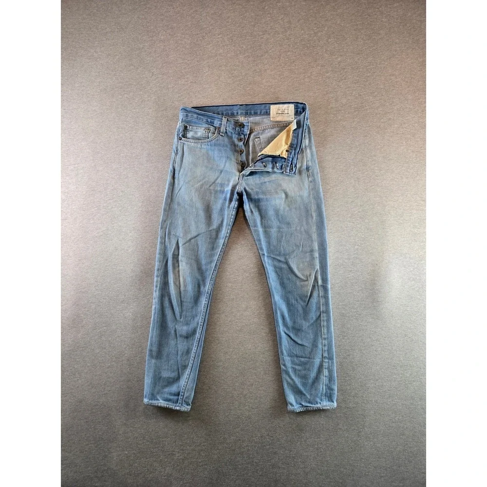 Rag & Bone Jeans Mens 31x29‎ Light Wash Fit 2 Slim Leg Button Fly Made in USA